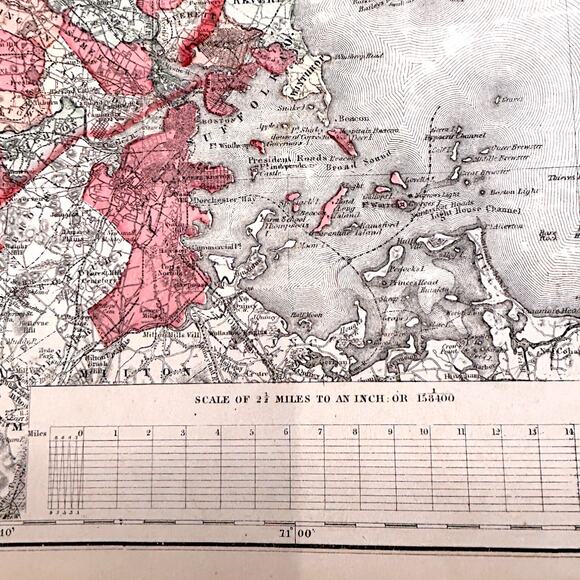 Middlesex Massachusetts 1871 Historical 25.5x17" Original Map Atlas - Picture 2 of 12